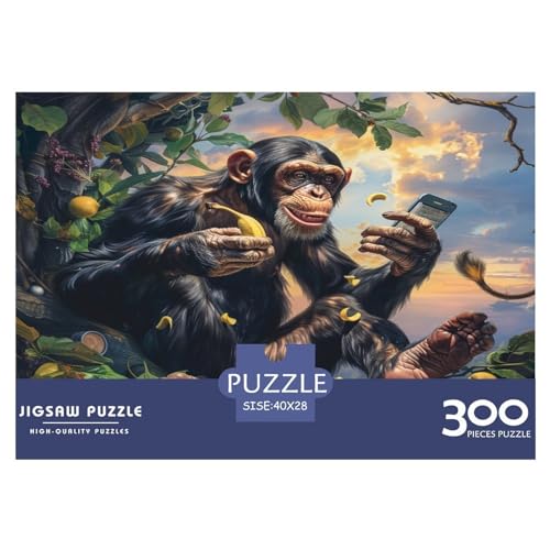 Puzzles für Erwachsene, 300-teiliges Puzzle für Erwachsene, Tierkunst, AFFE, kreative rechteckige Puzzles, Holzpuzzle, Puzzle 300 Teile (40 x 28 cm) von FUmoney