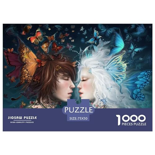 Schmetterlingsmädchen-Puzzle, 1000 Teile, Puzzle für Erwachsene, Intellektuelles Spiel, Puzzle-Spielzeug für Erwachsene und Kinder, 1000 Teile (75 x 50 cm) von FUmoney