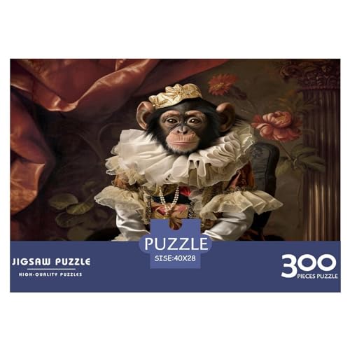 Tierkunst-AFFE, 300-teiliges Puzzle für Erwachsene, Puzzles, Teenager-Geschenke, Holzpuzzles, Entspannungspuzzlespiele, Denksport-Puzzle, 300 Teile (40 x 28 cm) von FUmoney