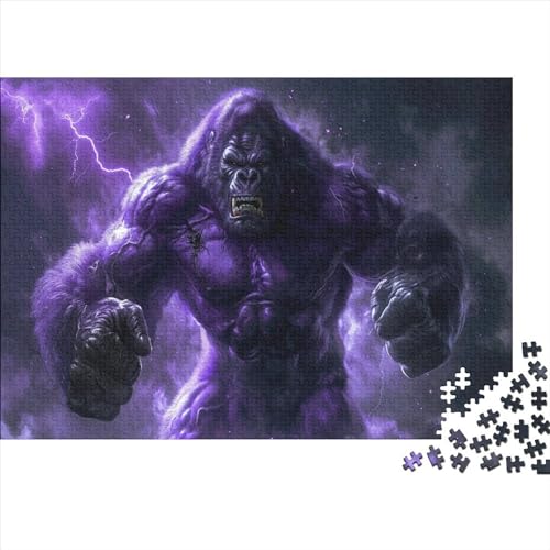 Tierkunst-Gorilla-Puzzle für Erwachsene, 1000 Teile, Kinderspielzeug, Familienpuzzlespiele, Weihnachten, Geburtstag, Geschenke, Puzzle, pädagogisch, für Jungen und Mädchen, 1000 Teile (75 x 50 cm) von FUmoney