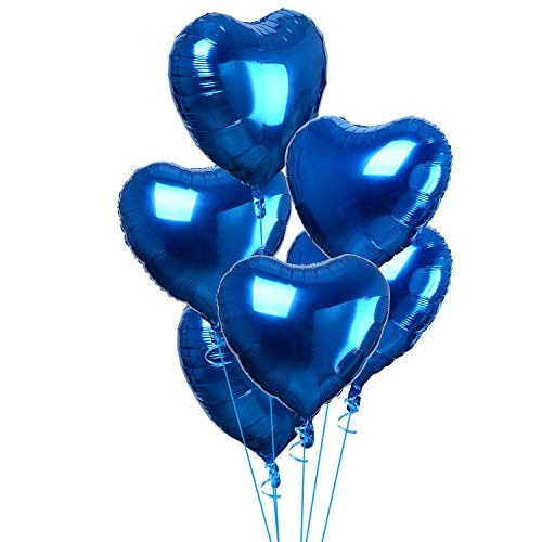 Ballons Herz Helium | FVCENT 30 Stück Herz Helium Luftballons Herzluftballons Heliumballon Folienballon Hochzeit Folienluftballon Geeignet Valentinstag (Navy blau) von FVCENT