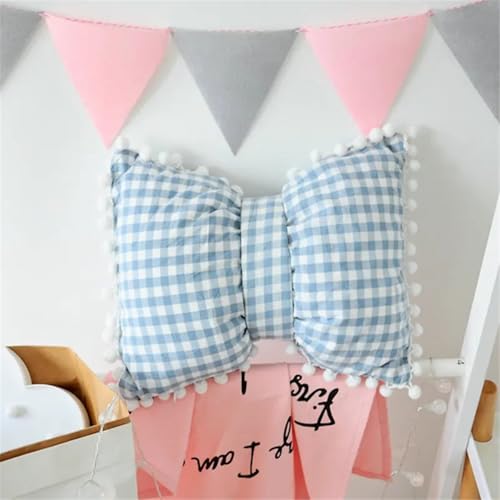 FVCTGHZ Ins Hot Cotton Bow Sofa Wurfkissen mädchenhaftes Schlafzimmer Erkerfenster Dekoration Kissen süßes Bett Streifen Schleife Schlafkissen(Color1) von FVCTGHZ