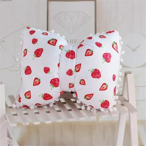 FVCTGHZ Ins Hot Cotton Bow Sofa Wurfkissen mädchenhaftes Schlafzimmer Erkerfenster Dekoration Kissen süßes Bett Streifen Schleife Schlafkissen(Color5) von FVCTGHZ