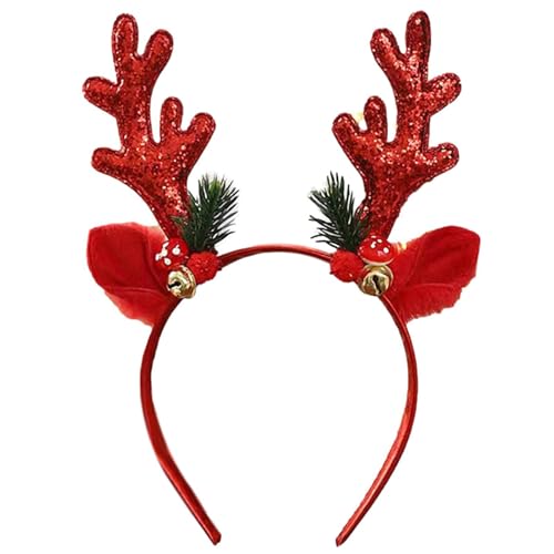 FVPKYUR 23x10x1cm Rentier Geweih Stirnband - Rentier Ohren Stirnband, Haarreif Weihnachts Haarschmuck, Weihnachts Stirnbänder, Weihnachtsgeweih Stirnband, Weihnachtliche Stirnbänder Für Weihnachten von FVPKYUR