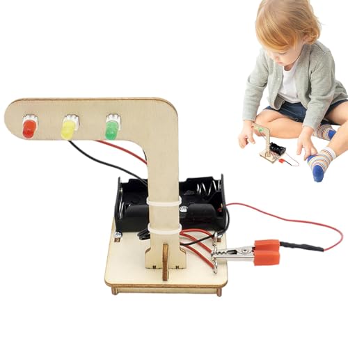 FVPKYUR Ampel-Spielzeug-Set, Ampel-Schilder-Spielzeug,Simulations-Elektromotor-Experimentierset für Straßenbeleuchtung - Ingenieurwissenschaften-Sets, Verkehrs-Stoppschild-Lampen-Spielzeug-Spielset von FVPKYUR