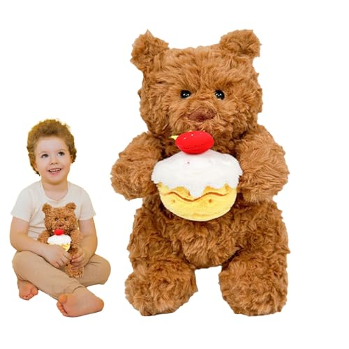 FVPKYUR Bär Plüschpuppe, Stoffbär Spielzeug | Soft Hold Cake Plüschtier, süßes Stofftier | Plüschtier, Stoffpuppe, Tierbraun, Heimdekoration für Kinder und Mädchen von FVPKYUR