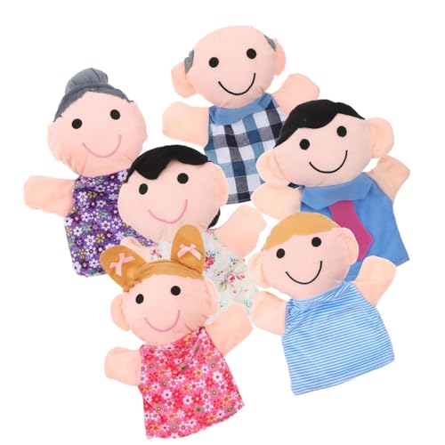 FVPKYUR Handpuppen für Erwachsene, Kinderpuppen,6X Plüsch-Cartoon-Familienmitglieder-Sockenpuppen | Weiche und niedliche Stofftierspielzeuge, Theater-Requisiten, Rollenspielfiguren für Kinder von FVPKYUR