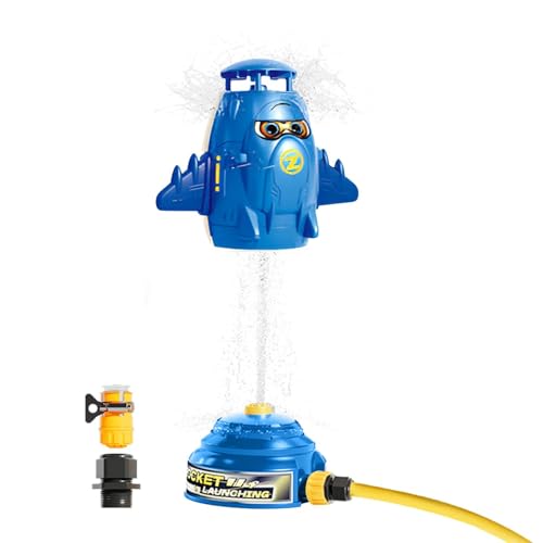 FVPKYUR Raketensprinkler, Raketensprinkler, 360° drehbare Kindersprinkler für den Garten, Raketenspielzeug für Kinder, sommerliche Wasserspiele für Kinder draußen, und Mädchen im Alter von 4–8 Jahren von FVPKYUR