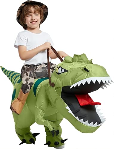 FXICH Costume da dinosauro gonfiabile per equitazione T Rex Air Blow up Funny Fancy Dress Party Halloween Costume per adulti 【Height Fit for 3.3-4.1ft/39.4-49.2inch】 von FXICH