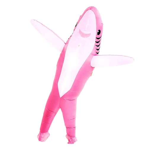 FXICH Aufblasbarer Hai Kostüm für Erwachsene,Hai Halloween Kostüm Fancy Dress (inflatable shark costume pink) von FXICH