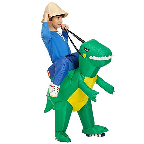 FXICH Inflatable dino Costume for funny party costume Halloween costume,Aufblasbares Dinosaurier kostüm für Kinder 120-150cm von FXICH