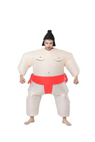 FXICH Aufblasbares Sumo Kostüm für Erwachsene (150-190 cm) - Lustiges Halloween Karneval Party Kostüm - Sumo Ringer Kostüm in Rot - Inflatable Costume für Feste & Events von FXICH