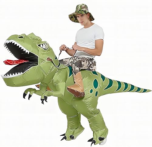 FXICH Aufblasbare Dion Kostüme Aufblasbare Dinosaurier Kostüm Erwachsene dinosaur Anzug Karneval Party Dino Kostüm Männer Frauen ((150cm-190cm) von FXICH