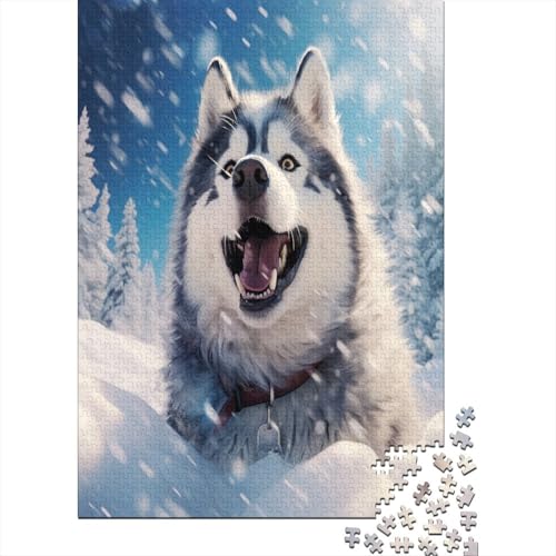 Husky Puzzle 1000 Teile Puzzle Für Erwachsene Und Kinder Ab 14 Jahren Puzzel 1000pcs (75x50cm) von FXJALUIED