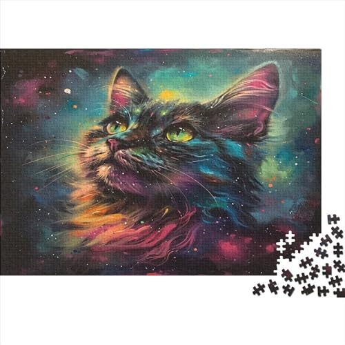 Painted Kat Puzzle 1000 Teile Puzzle Für Erwachsene Und Kinder Ab 14 Jahren,Puzzlespiel Erwachsenen Puzzlespiel Puzzel 1000pcs (75x50cm) von FXJALUIED