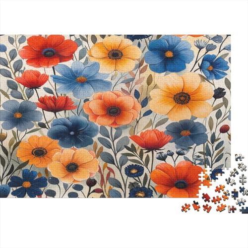 Watercolor Blumes Puzzle 1000 Teile Puzzles Für Erwachsene Klassische Puzzles 1000 Teile Erwachsene Puzzlespiel Erwachsene 1000 Teile Erwachsenen Puzzlespiel Puzzel 1000pcs (75x50cm) von FXJALUIED