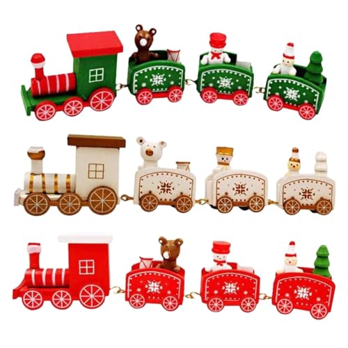 3 Stück Weihnachten Zug Deko Holz Kleiner Zug, Mini Holz Eisenbahn Weihnachtsdeko Spielzeugeisenbahn Geschenk, Weihnachtszug Neujahr Deko Holzeisenbahn Tischdeko Für Kinder Mädchen Junge Geschenk von FYBlossom