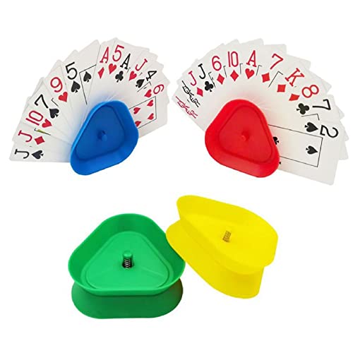 FYBlossom 4pcs Spielkartenhalter Kartenspiele Kartenhalter Kind für Behinderte, Kartenständer Spielkartenständer Karten Spielen ohne Hände Kinder Dreieck Spielkarten Halter,Größe:ca.8,6 x 8,2 x 2,5cm von FYBlossom