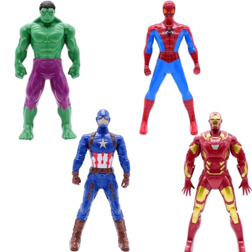 Avenger Figuren, 4PCS Spider Iron Man Anime Figur 18 cm Modell Actionfigur Anime Charakter Figure Action Statue Figures Collection Dekoration Ornamente Puppe Action Spielzeug von FYDZBSL