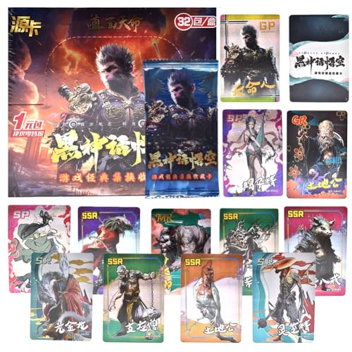 Black Mayth Wuakong Karten Sammelkarte Anime Sammelkarten 32 Packungen Anime Kartenspiel für Fans Kinder Teenager und Erwachsene Cartoon Trading Card Sets als Geschenk für Geburtstag von FYDZBSL