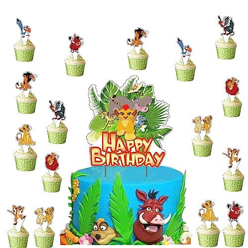 Cake Topper, 25 Stück Cupcake Toppers Wrapper Cartoon Geburtstag Kuchen Deko Themed Kuchen Dekoration Birthday Party Supplies Geeignet für Kinder Mädchen-Themenpartys von FYDZBSL