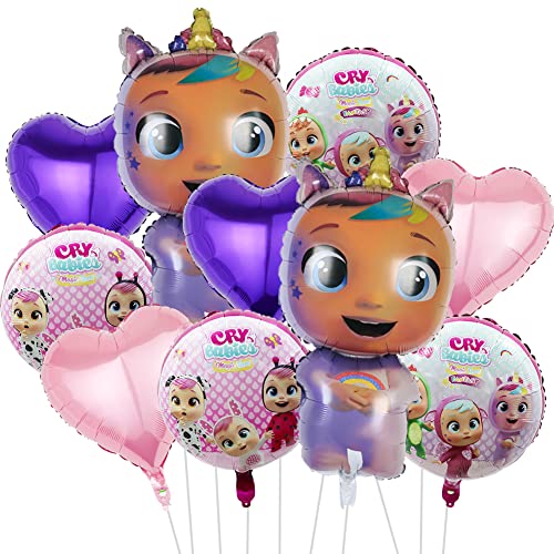 Cry Babies Theme Ballon Set Cry Babies Geburtstag Party Luftballons Kinder Aluminiumfolie Ballon Cartoon Partei Liefert für Geburtstagsparty Mädchen Junge Geburtstags Ballons Party Deko 10pcs von FYDZBSL