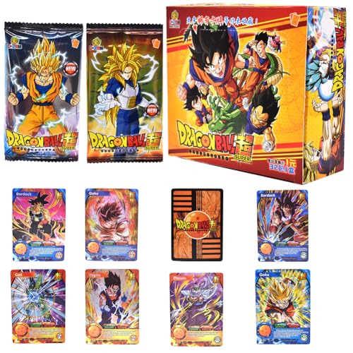 Drragon Ball Karten Sammelkarte Anime Sammelkarten 32 Packungen Anime Kartenspiel für Fans Kinder Teenager und Erwachsene Cartoon Trading Card Sets als Geschenk für Geburtstag von FYDZBSL