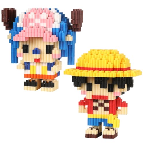 FYDZBSL 2PCS Bauklotz-Spielzeug 2 In1 Bausteine Set Bausteine Spielzeug Luffy Bauklötze Micro Bausteine Anime Building Blöcke 3D-Modell Geeignet für Erwachsene und Kinder(550+560 Stück) von FYDZBSL