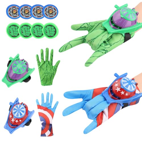 FYDZBSL Huulk Launcher Spielzeug Handgelenk für Kinder Caaptain Ammerica 2 PCS Spielzeug Cosplay Glove Launcher Kostüm Requisiten Lernspielzeug für Kinder Geschenk für Fans von FYDZBSL