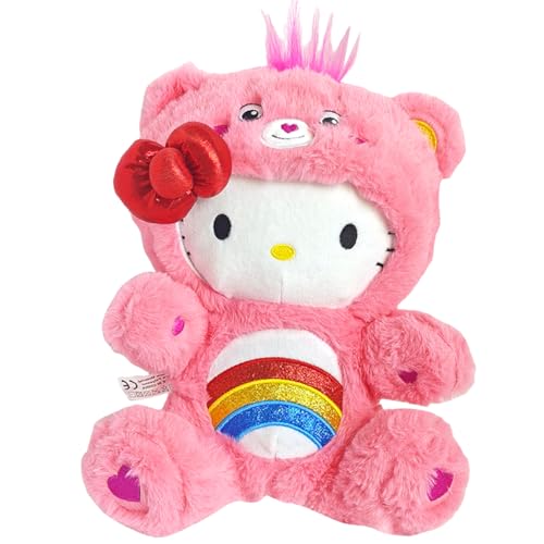 FYDZBSL Plüschtier Kuscheltier,Katzenbär Plüsch Spielzeug, rosa Kinderpuppe Kuscheltier Niedliche Puppe für Mädchen Geburtstage Weihnachtstag Geschenk 25cm von FYDZBSL