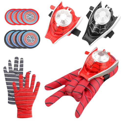 FYDZBSL SppiderMan Launcher Spielzeug Handgelenk für Kinder 2 Set Spielzeug Cosplay Glove Launcher Kostüm Requisiten Lernspielzeug für Kinder Geschenk für Fans von FYDZBSL