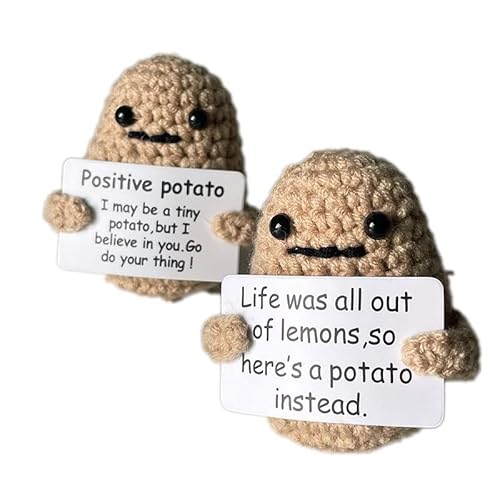 Mini Kartoffelspielzeug,Kartoffel Plüschtiere Puppe Kreative Strickwolle Kartoffel Puppe Pocket Hug MiniPlüsch Positive Potato Inspirierende Umarmungskartenfür Geburtstagsgeschenk Partydekoration von FYDZBSL