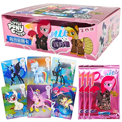 My Little Pony Karten Anime Karten 32 Packs Karten Sammelkarten Anime Kartenspiel, Cartoon Karte Box, Trading Card Pack, Anime Spielkarten Lieblings Für Fans, Kinder, Teenager von FYDZBSL