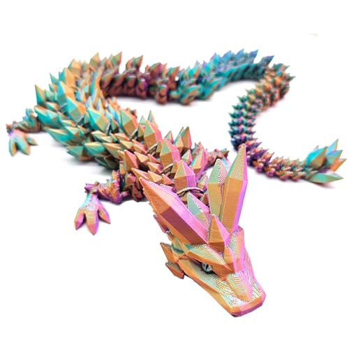 FYFLYMT 3D Gedrucktes Drache mit Augen, 60CM Drache Spielzeug,Geheimnisvolle Beweglicher Drachen Spielzeug,Bunter Kristall Drache Deko FYFLYMT 3D Gedrucktes Drache mit Augen, 60CM Drache Spielzeug,Geheimnisvolle Beweglicher Drachen Spielzeug,Bunter Kristall Drache Deko von FYFLYMT