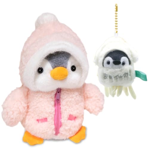 2 Süße Pinguin Plüschtiere Chubby Penguin Plüschtier und Schlüsselanhänger Super Weiches Kawaii Pinguin Plüsch Set Kuscheltiere für Mädchen und Jungen von FYJCXCMP