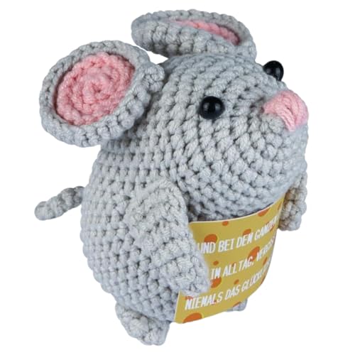 FYJCXCMP Inspirierende Maus Ermutigung niedliche Maus Puppe mit positiven Karte traurig Hamster Memo Tasche Kuschel Geschenk emotionale Unterstützung traurig Hamster Paar Geburtstagsgeschenk von FYJCXCMP