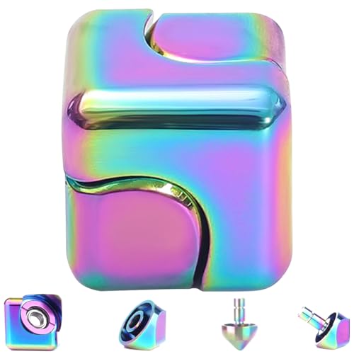 Infinity Fidget Cube Spinner Spielzeug für Kinder Erwachsene, Fidget Puzzle Block Figner Spinner Metall, Cooles Mini Gadget Spielzeug zum Stressabbau, Focus 2 in 1 Spinning für Jungen und Mädchen von FYJCXCMP