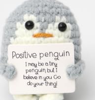 Positive Penguin Geschenk,6.5CM Mini Geschenke Pinguine mit Karte Positiver Pinguin,Geduldsfaden Geschenk,Kleines Kuscheltier Glücksbringer,Pinguin Spielzeug für Freunde Ermutigung Dekoration von FYJCXCMP