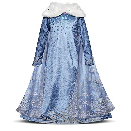 FYMNSI Mädchen Prinzessin Kostüm Kinder Halloween Cosplay Prinzessinenkleid Karneval Fasching Verkleidung Eisprinzessin Weihnachten Partykleid Geburtstagskleid Winter Blau 5-6 Jahre FYMNSI Mädchen Prinzessin Kostüm Kinder Halloween Cosplay Prinzessinenkleid Karneval Fasching Verkleidung Eisprinzessin Weihnachten Partykleid Geburtstagskleid Winter Blau 5-6 Jahre von FYMNSI