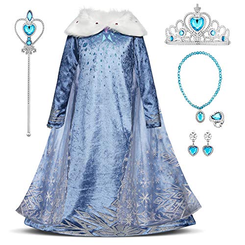 FYMNSI Mädchen Prinzessin Kostüm Eiskönigin Kleid Kinder Cosplay Prinzessinenkleid Karneval Fasching Verkleidung Eisprinzessin Weihnachten Halloween Partykleid Geburtstagskleid mit Zubehör 4-5 Jahre FYMNSI Mädchen Prinzessin Kostüm Eiskönigin Kleid Kinder Cosplay Prinzessinenkleid Karneval Fasching Verkleidung Eisprinzessin Weihnachten Halloween Partykleid Geburtstagskleid mit Zubehör 4-5 Jahre von FYMNSI