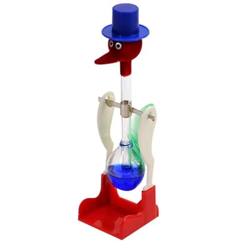 FYOBOT Transparenter Trinkvogel mit Flüssigem Perpetual Motion Balance Trinkwasservogel Non-Stop-Lernspielzeug für Kinder,A von FYOBOT