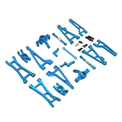 FYUtWh 16207 16208 16209 16210 Metall Suspension Arm Lenkung Tasse Link Stange Set Kompatibel mit 1/16 Skala RC Autos Upgrade Teile RC Auto Zubehör(16208 Blue) von FYUtWh