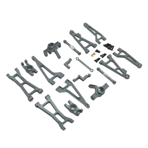 FYUtWh 16207 16208 16209 16210 Metall Suspension Arm Lenkung Tasse Link Stange Set Kompatibel mit 1/16 Skala RC Autos Upgrade Teile RC Auto Zubehör(16208 Grey) von FYUtWh