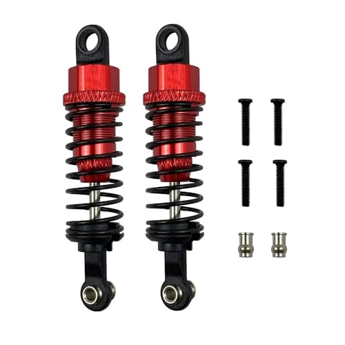 FYUtWh 2 Stück Aluminium-Stoßdämpfer-Upgrade-Teile, kompatibel mit A959 A969 A979 K929 C14 C24 D91 99S RC-Autos(RED) von FYUtWh