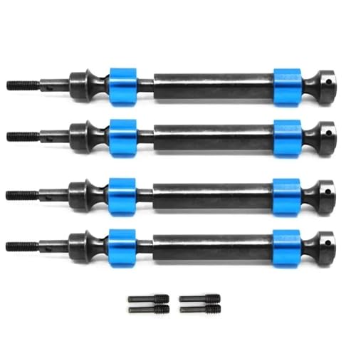 FYUtWh Antriebswelle aus gehärtetem Stahl 5451X, kompatibel mit 1/10 E-MAXX Style RC Car Upgrade Parts Zubehör RC Auto Zubehör(4PCS Blue) von FYUtWh