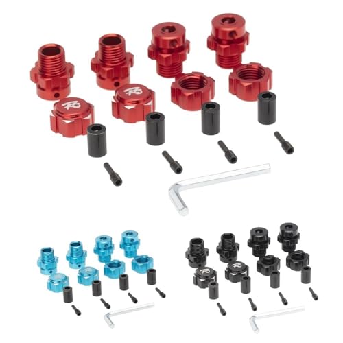 FYUtWh E-Revo E-Maxx Revo 3.3 Pro 4x4 1/10 Metall erweiterter 17-mm-Rad-Sechskant-Nabenadapter, kompatibel mit verschiedenen Modellen RC Auto Zubehör(RED) von FYUtWh