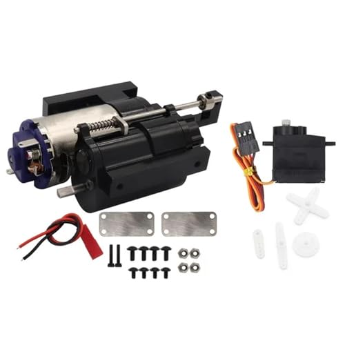 FYUtWh Ganzmetall-2-Gang-Getriebe Kompatibel mit kompatible C14 C24 B14 B24 MN MN90 MN98 MN99S RC-Car-Upgrade-Teile RC Auto Zubehör(Black and SERVO) von FYUtWh