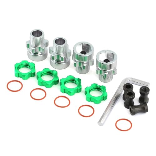 FYUtWh Metall 12mm bis 17mm Rad Hex Nabe Adapter Kompatibel mit 1/10 Maßstab 2WD und 4X4 RC Autos Upgrade Teile kompatibel RC Auto Zubehör(Green) von FYUtWh