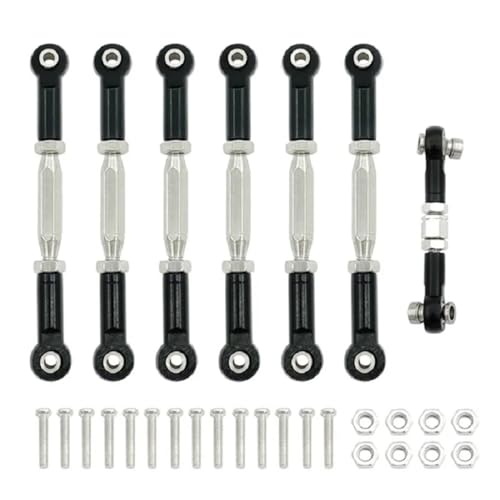 FYUtWh Metall Spannschlösser Camber Link Rod Linkage Set Kompatibel mit 4X4 VXL 2WD 1/10 Fernbedienung Auto Upgrade Teile RC Auto Zubehör(Black) von FYUtWh