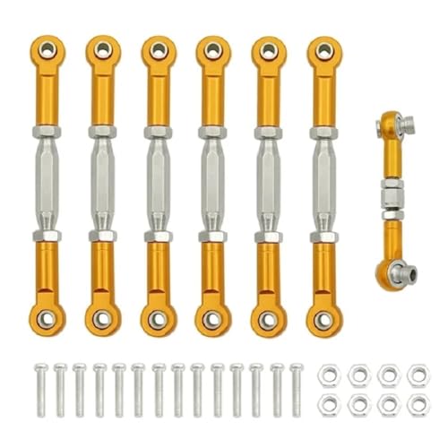 FYUtWh Metall Spannschlösser Camber Link Rod Linkage Set Kompatibel mit 4X4 VXL 2WD 1/10 Fernbedienung Auto Upgrade Teile RC Auto Zubehör(Yellow) von FYUtWh